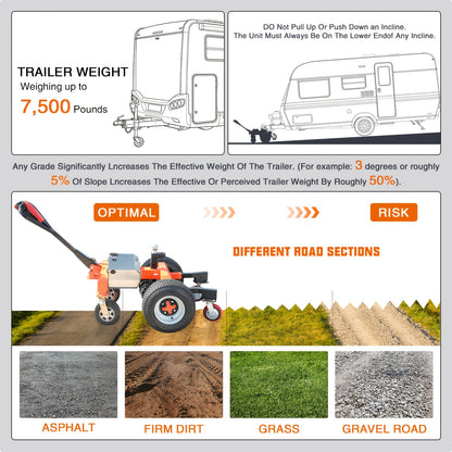 Trailer Trolley, 6 Wheels, Maximum 7500 Pounds All Terrain Wheels, Adjustable Speed, Reverse/drive/brake, 2-inch/4-inch Ball Hitch Installation, Suitable for Moving RVs, Car Trailers, Campers