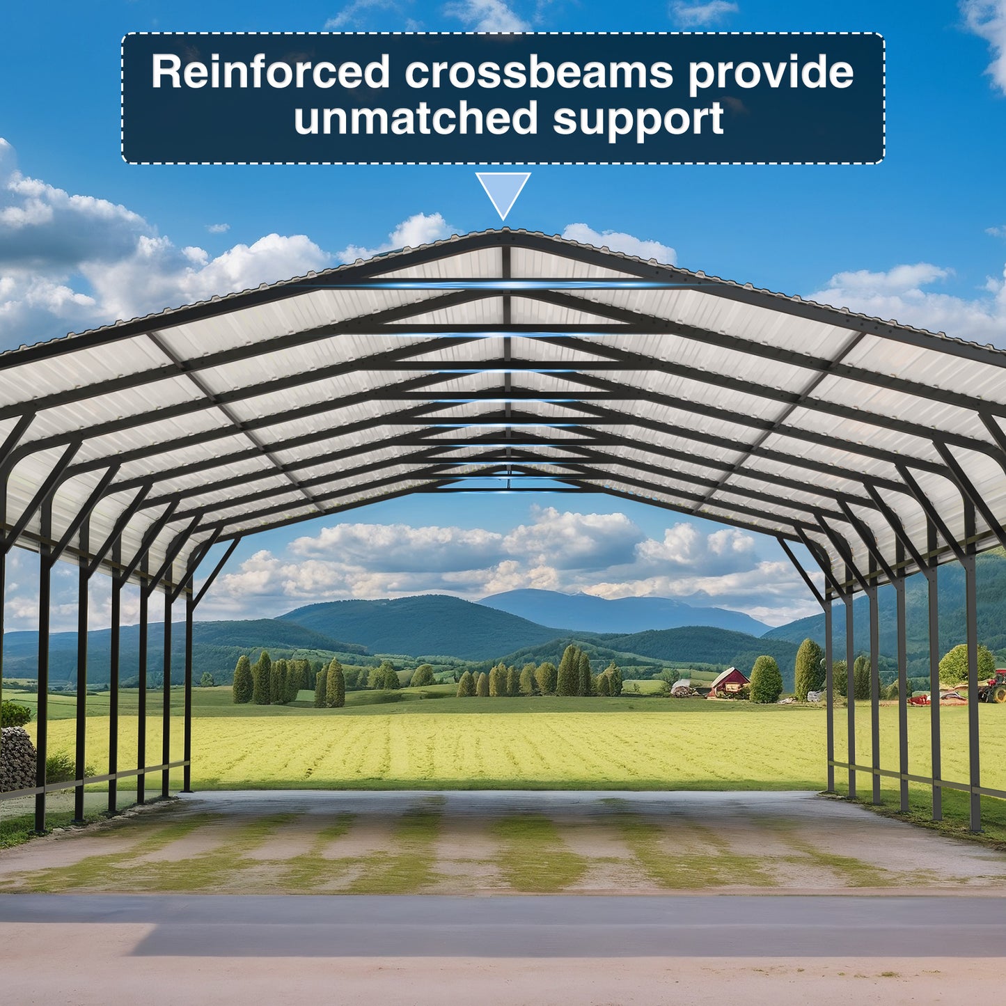 Polar Aurora 20x40FT Heavy-Duty Metal, Carport Shelter with Enhanced Base Garage for Vehicles, Boats and Trucks, in Classic Black