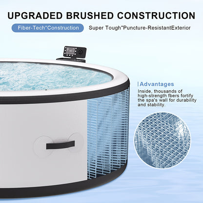 Outdoor Inflatable Hot Tub Spa For Adults, Foldable Tub With Adjustable Heating, Mood Lights And Insulated Cover, Built In Filtration System For Relaxation, Recovery And Backyard Enjoyment