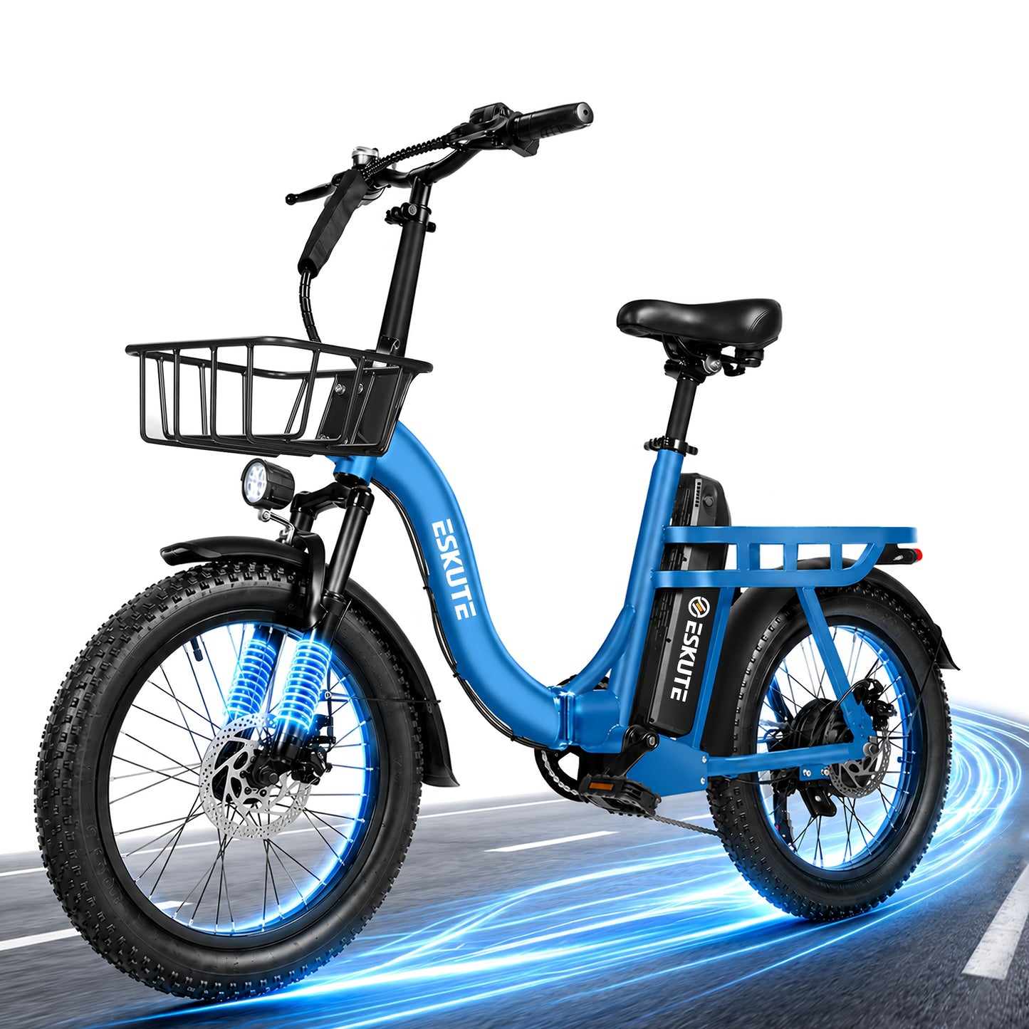 Eskute Electric Bicycle, 48V 10.4Ah Battery, Foldable, Front Frame Included