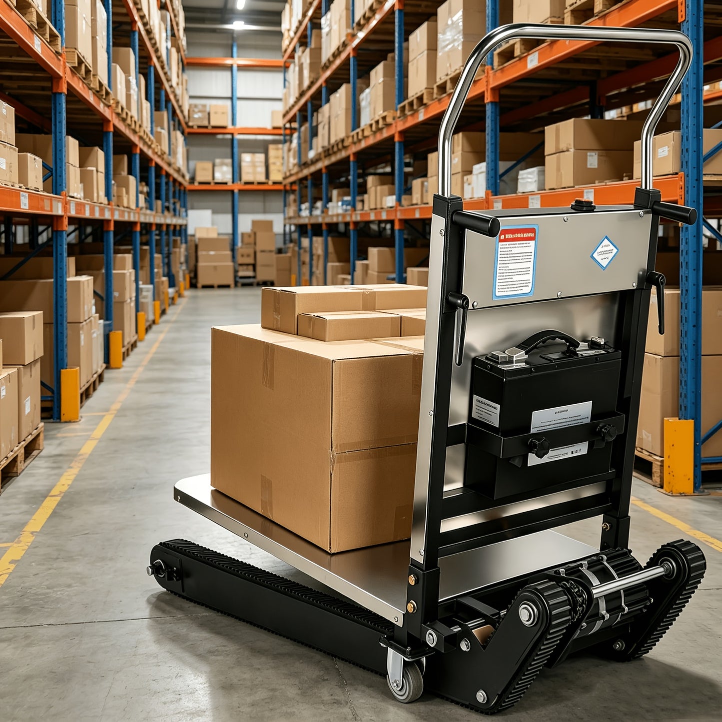 Material Handling Stair Climbing Cart, Upgraded Stair Climbing Cart, 950 Pound Capacity, Adjustable Tray Angle, Telescopic Handle, Suitable for Home Decoration And Moving