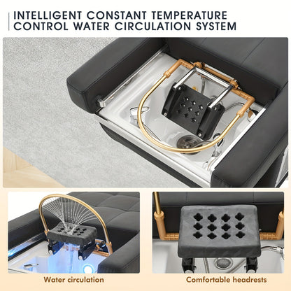 rofessional Spa Massage Bed with Backwash Unit - Heavy-Duty Metal Frame, No Electricity Needed, Portable Salon & Home Spa Equipment for Salon, Spa, Bathroom - Easy-Clean Design for Head, Foot, Back, Leg Massage - Ideal for Salon & Personal Use
