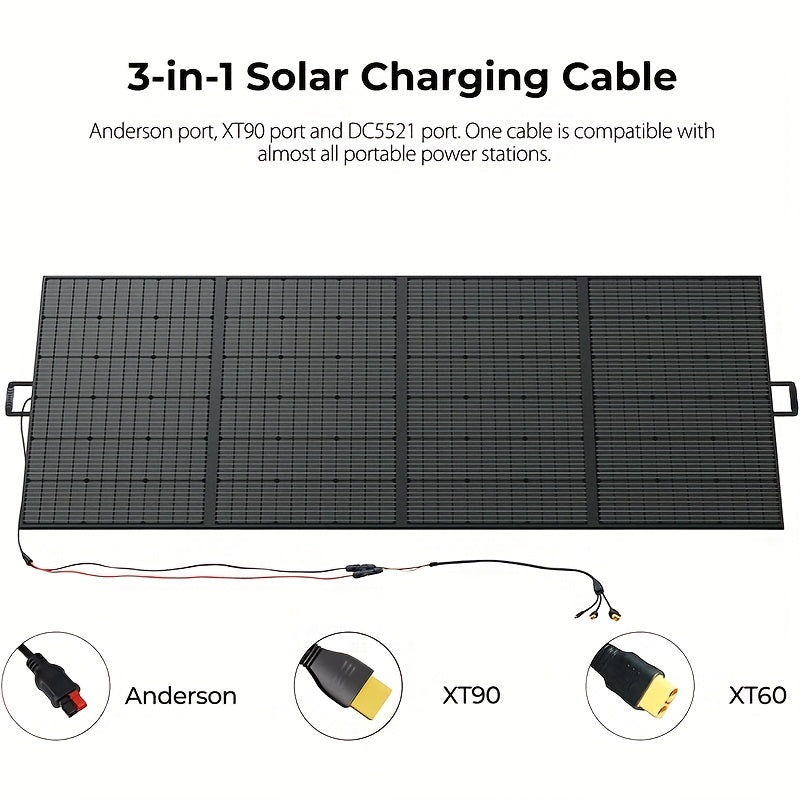 FOSSiBOT F3600 Pro 3840Wh Portable Power Station + 1 X 420W Collapsible Solar Panel 3600W Solar Generator And Li-Iron Phosphate Batteries 1.8H Fast Charge, 5x120V AC Outlet for Home, Camping, Emergency Fast Energy Storage.
