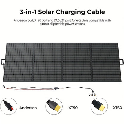FOSSiBOT F3600 Pro 3840Wh Portable Power Station + 1 X 420W Collapsible Solar Panel 3600W Solar Generator And Li-Iron Phosphate Batteries 1.8H Fast Charge, 5x120V AC Outlet for Home, Camping, Emergency Fast Energy Storage.