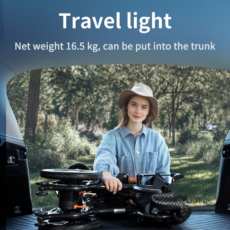 PERFCARE Intelligent Electric Wheelchair Made Of 100% Carbon Fiber Material Lightweight And Portable with A Range Of 25 Miles One-step Folding And Installation-free Design Electric Wheelchair for The Elderly Capable Of Bearing 330.69LB Mother's Day