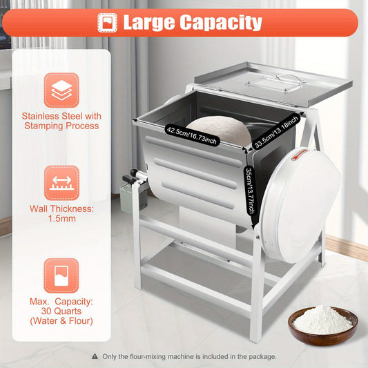 110V Commercial Dough Mixer, Electric Stand Heavy Duty Pizza Dough Mixer Flour Mixer, Max Mixed Dough 33.07LB/ 30QT, for Homes, Restaurants and Other Places