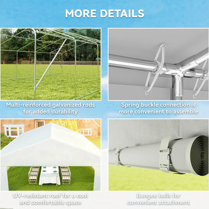 23' X 39' Large Outdoor Carport Canopy Party Tent with Removable Protective Sidewalls& Windows, White