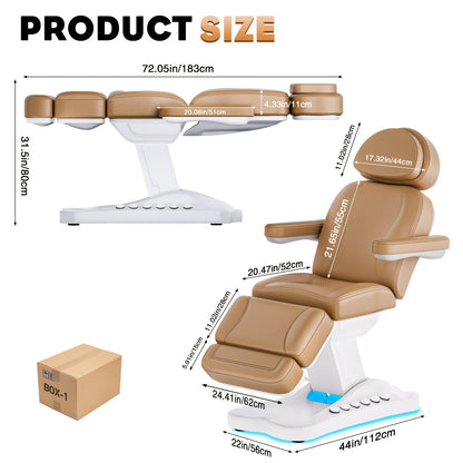 Professional Full Massage Bed with Lifting Device, Can Hold 1500 Pounds - Professional Adjustable Facial Bed for Beauty, Spa And Waxing