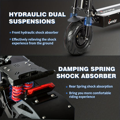 72V 40Ah Dual-Motor Adult Off-Road Electric Scooter With LED Display, Hydraulic Brakes, Dual Suspension, Vibrant Ambient Lighting And 13-Inch Tyres Electric Scooter E-Scooter