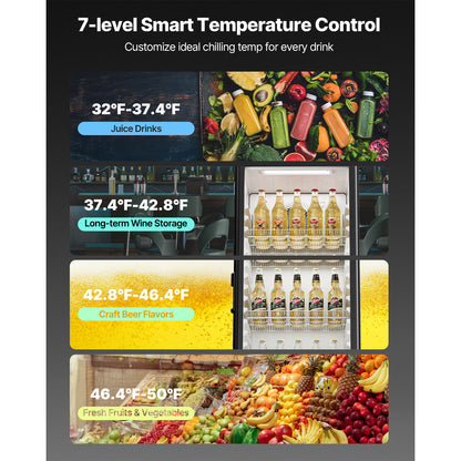 Commercial Merchandiser Refrigerator 5.7/8.1/11.47 CU.FT Glass Door Beverage Fridge