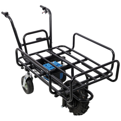 Electric Transportation Cart, 24V DC 350W Motor Powered Utility Garden Wagon Dump Cart, 265 Lbs Load Capacity with Metal Handle And 16' Track Wheels, Yard Cart And Wagons for Lawn