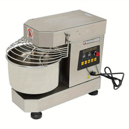 Commercial Food Mixer, 750W Dual Rotating Dough Mixer, Stand Mixer with Stainless Steel Bowl, 10.5Qt Capacity, Security Shield Included, Baking Equipment for Restaurant Pizzeria