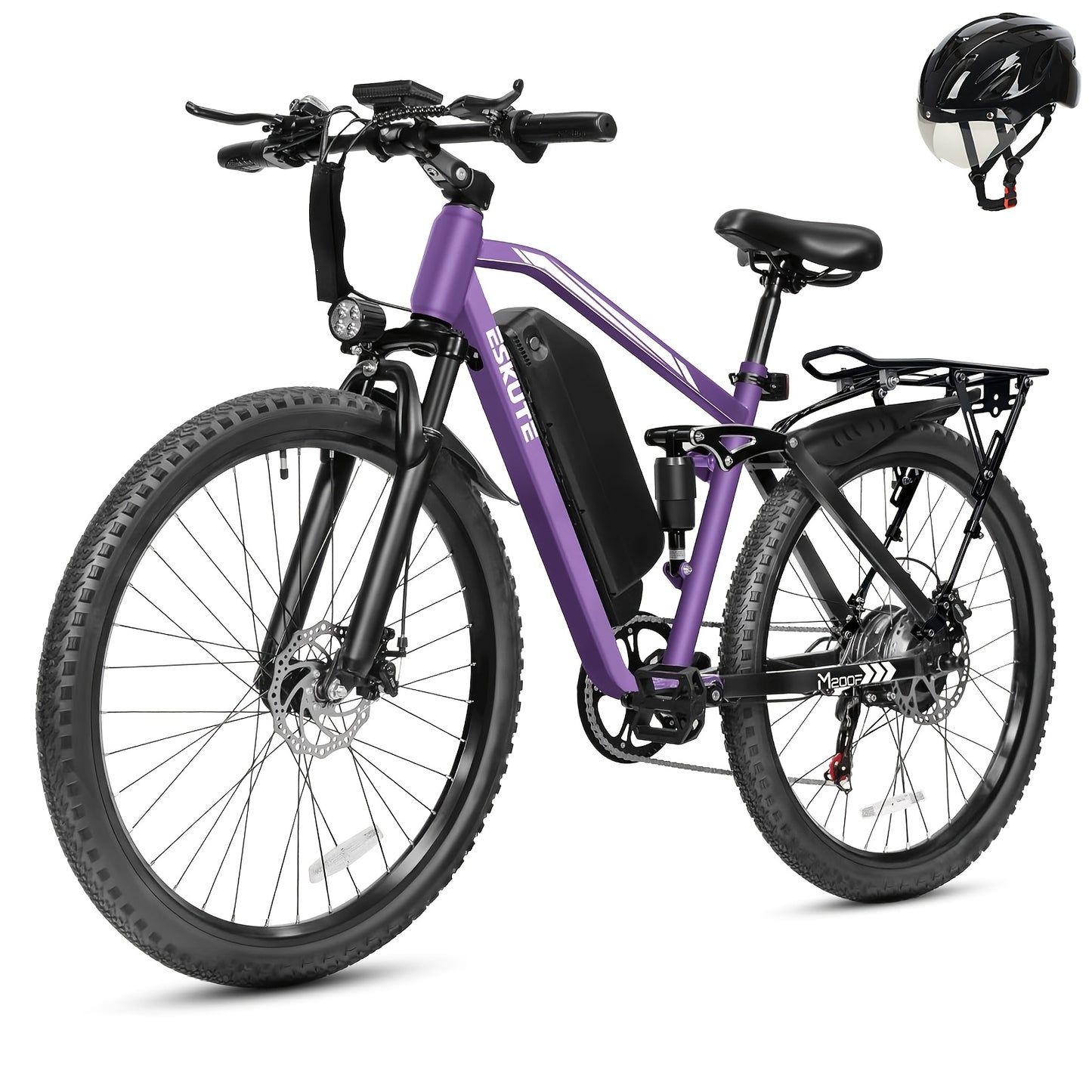 Electric Bike for Adults, 27.5" Mountain E-Bike, Brushless Motor, 48V 20.8Ah Up to 80 Miles Range, Full Suspension Step-Over Electric Bicycle And a Helmet Will Be Included As a Gift