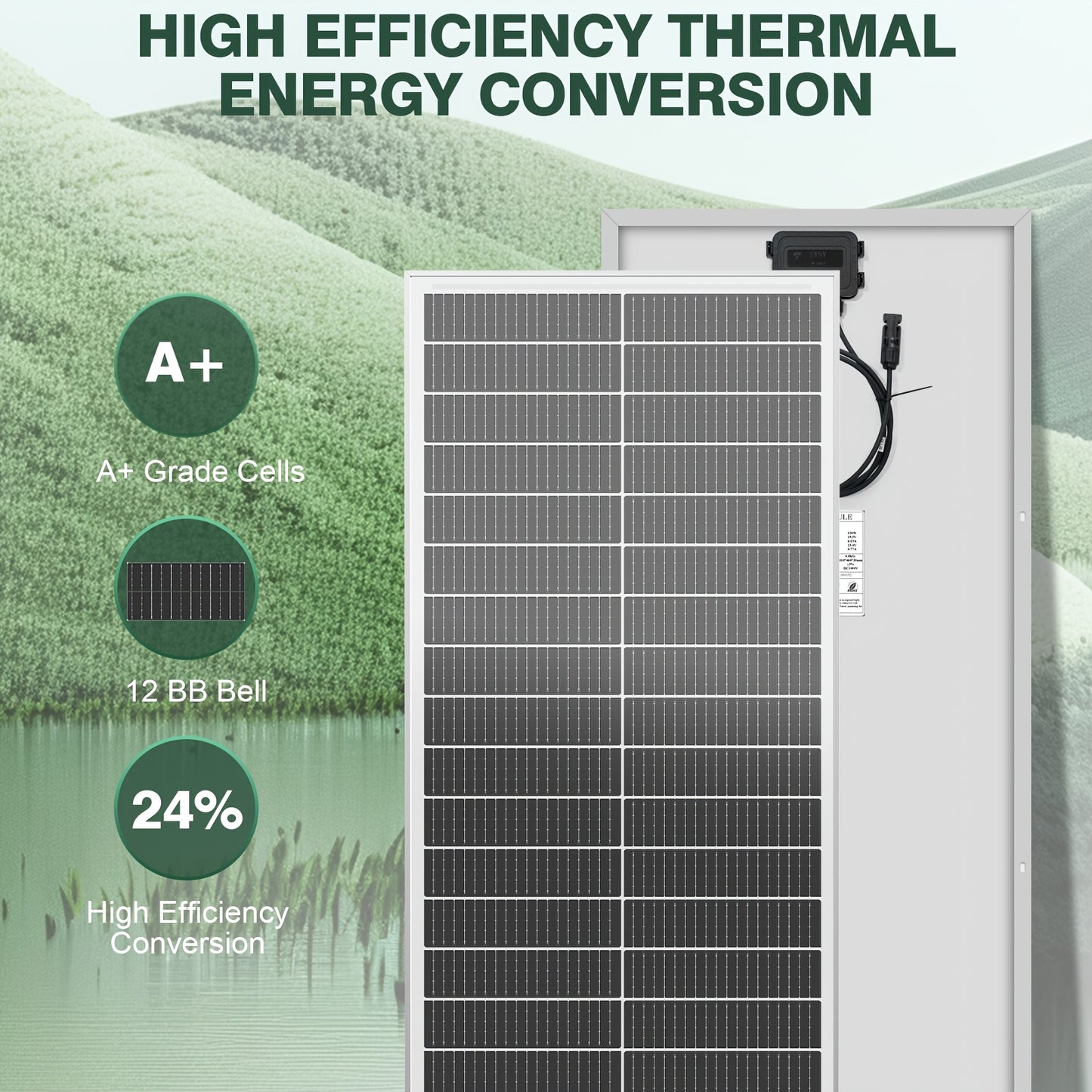 1200W High-efficiency Conversion Monocrystalline Solar Panels, 12pcs Of 100W Solar Panels, 24% High-efficiency Conversion Monocrystalline Technology Solar Panels, Suitable For RVs, Boats, Homes, Rooftops, Camping, Farms, And Other Off-grid Applic