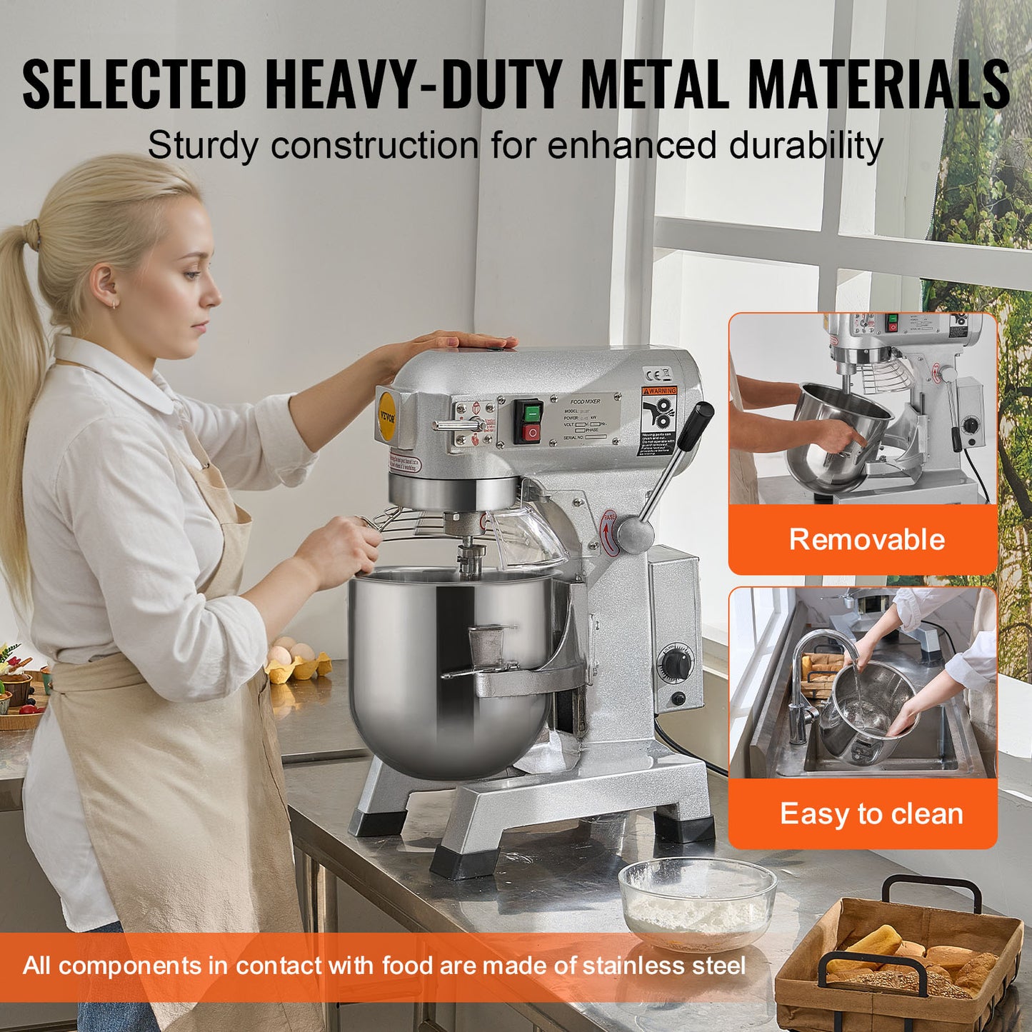 Commercial Food Mixer 10L / 18.7L / 28.5L 3-Speed Stand Dough Mixer 550W / 1100W for Restaurant