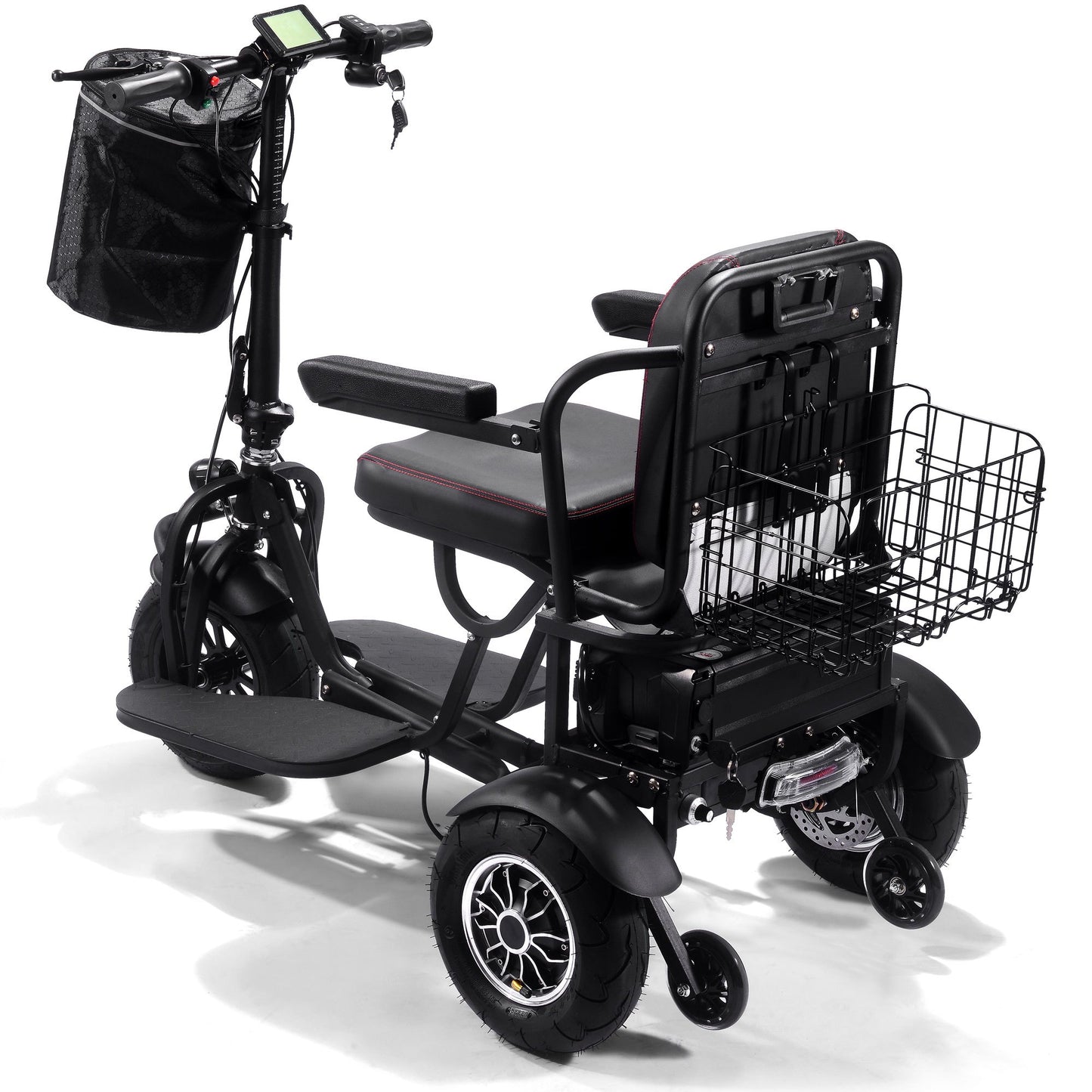 MotoTec Folding Mobility Electric Trike 48v Dual Motor Lithium Black- Speed may vary based on rider weight and riding conditions