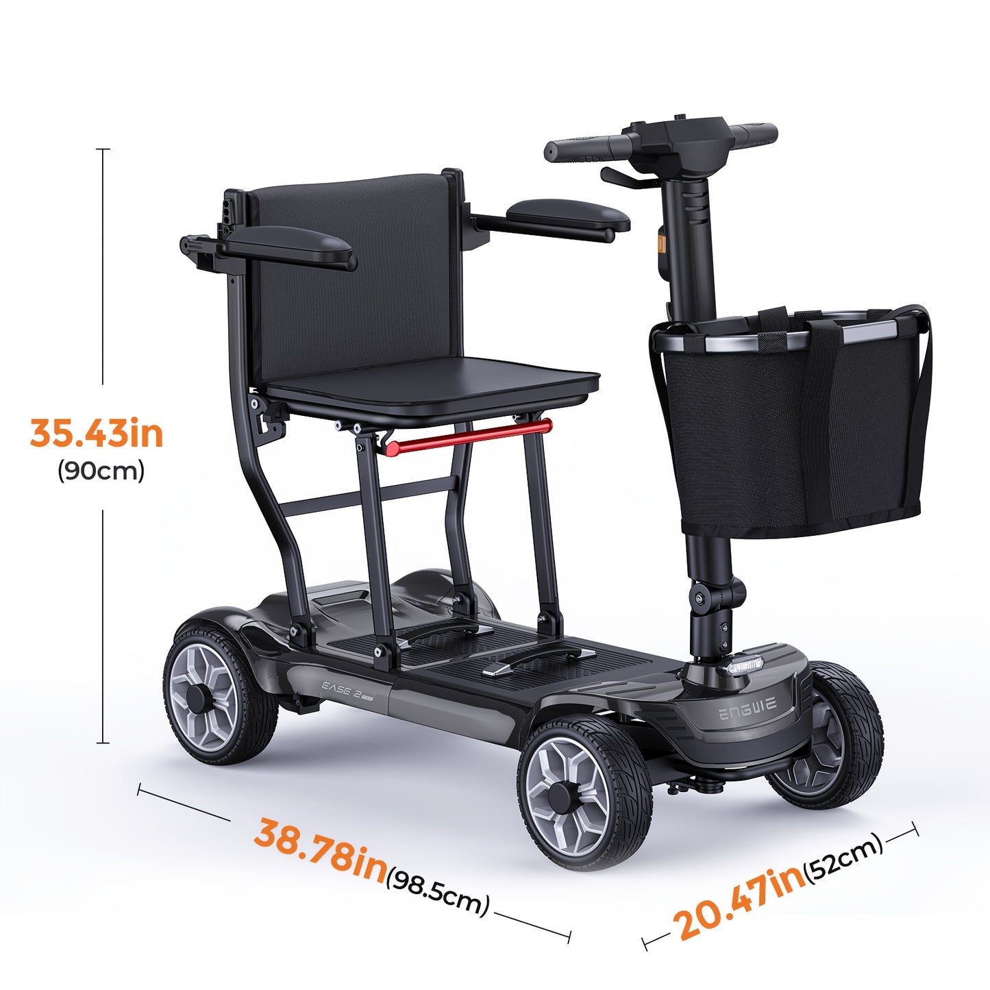 Foldable 4-Wheel Mobility Scooter For Seniors, 270W, 24V 10AH Battery (Single/Double Options), Adjustable Seat & Handlebars, Basket, 8" Tires, 256lbs Capacity, 28.9 KG, Leisurely Rides, Great Gift For Valentine'S Day