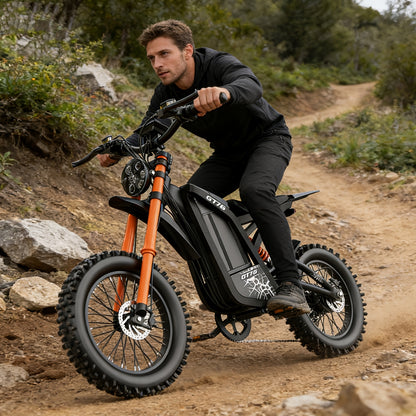 Electric Bike for Adults Teens, 749W Peak Off-Road Ebike, 27.9MPH And 65Miles, 20 X 3In Portable Electric Bike, Dual Suspension And Dual Brake, Commuting Ebike with Long-Seat, 365LBS