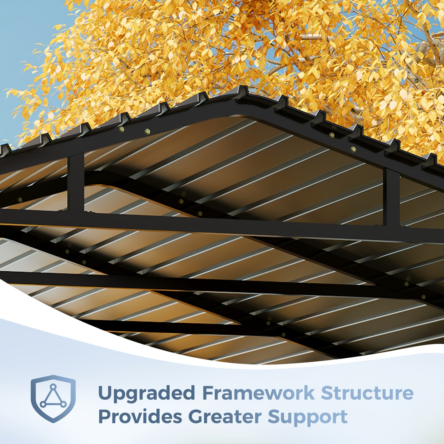 12x20 FT Metal Carport, Garage With Updated Frame Structure, Galvanized Steel Roof And Enhanced Base Canopy, Metal Garage Car Shelter Shade For Car, Boats, Truck And Outdoor Party