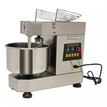 Commercial Food Mixer, 750W Dual Rotating Dough Mixer, Stand Mixer with Stainless Steel Bowl, 10.5Qt Capacity, Security Shield Included, Baking Equipment for Restaurant Pizzeria