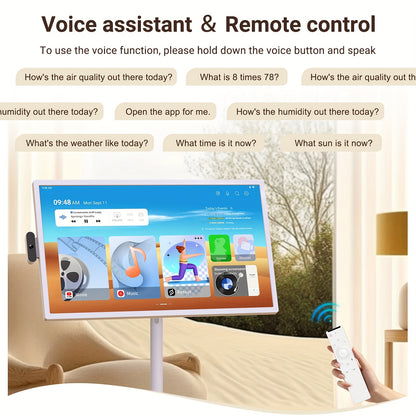 Apolosign 24/32" FHD 2nd Gen Mobile TV - Wheel Portable, Rotatable Touchscreen, (8+8)GB RAM+128GB ROM, Android 14, 9300mAh, Voice Remote
