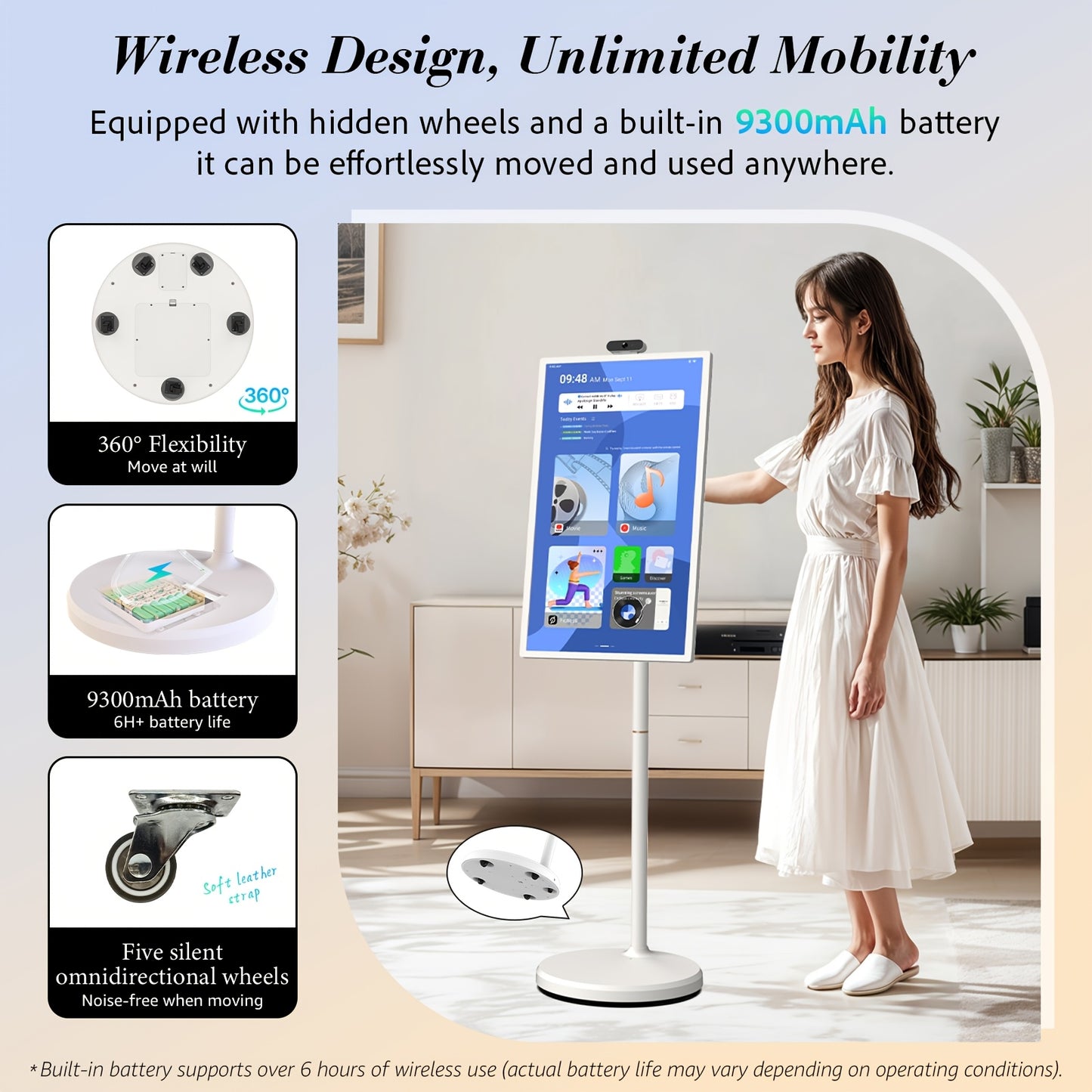 Black Friday Xmas Gift, Apolosign 4K Smart TV Upgrade | 16(8+8)GB+256GB, Android 14 Portable Design, 9300mAh Battery - Your On-Wheels Gaming & Media Giant Tablet, Tablet, Pad