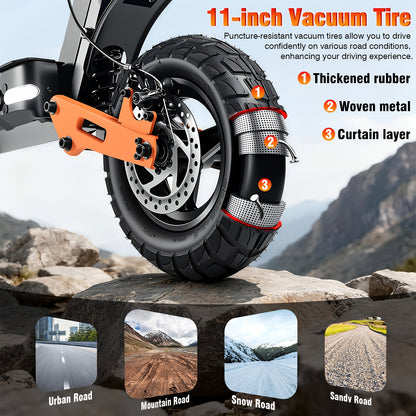 Electric Folding Scooter 749W Motor 19.9-27.8MPH Max Speed 48V 25AH Battery 35Miles Range 500LBS Load Capacity 11-inch Vacuum Tires Urban Commuting Outdoor Adventure Electric Scooter