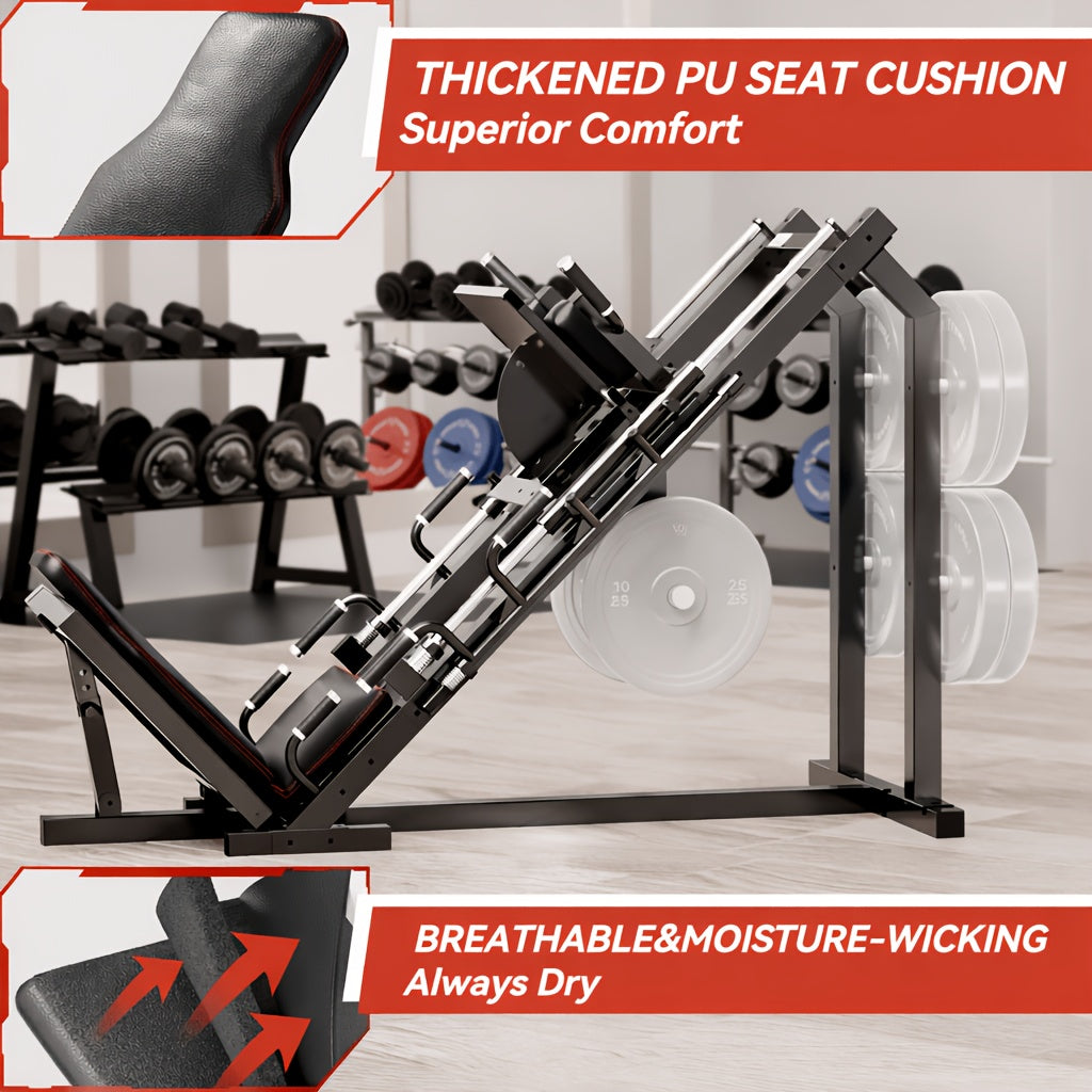 Leg Press Hack Squat Machine Combo, 2-in-1Leg Exercise Machine With Linear Bearing, Special For Lower Body With Weight Storage For Quads, Hamstring
