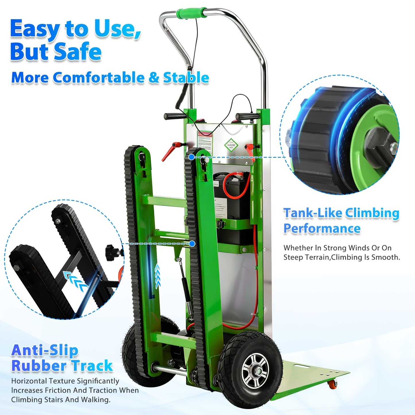 Sturdy Stair Climbing Trolley - Supports Up to 900 Pounds, Features 3 Folding Modes, Telescopic Handle, And Portable Design | Ideal for Mobile, Warehouse, And Business Applications
