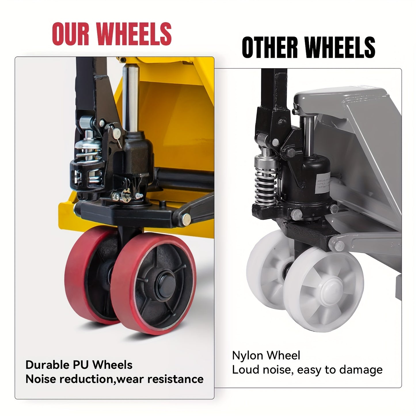 4400Lbs Manual Pallet Jack with Hydraulic Lift & Heavy-Duty Steel Frame - Hand- Forklift Suitable for Warehouse, Home, Moving Furniture, Refrigerator - Epoxy-Coated, Reinforced Forks & PU Wheels