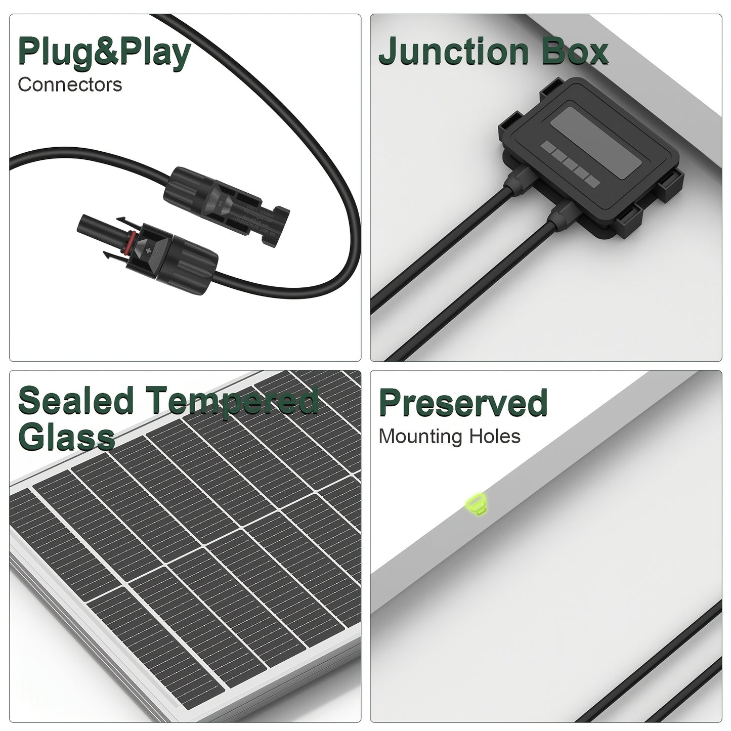 1200W High-efficiency Conversion Monocrystalline Solar Panels, 12pcs Of 100W Solar Panels, 24% High-efficiency Conversion Monocrystalline Technology Solar Panels, Suitable For RVs, Boats, Homes, Rooftops, Camping, Farms, And Other Off-grid Applic