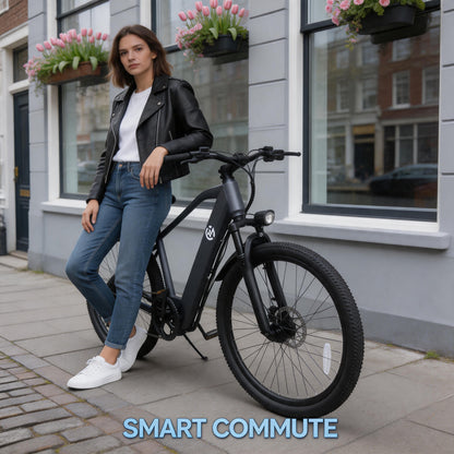 Electric Bike with Rear Hub Motor And Mechanical Disc Brake, Equipped with Removable Battery, 24-Hour Customer Service, Free Lock Tool Kit Phone Holder, 24-Inch Hub, 48V, 500W Motor, And Standard EBIKE Configuration. Father'S Day Gifts