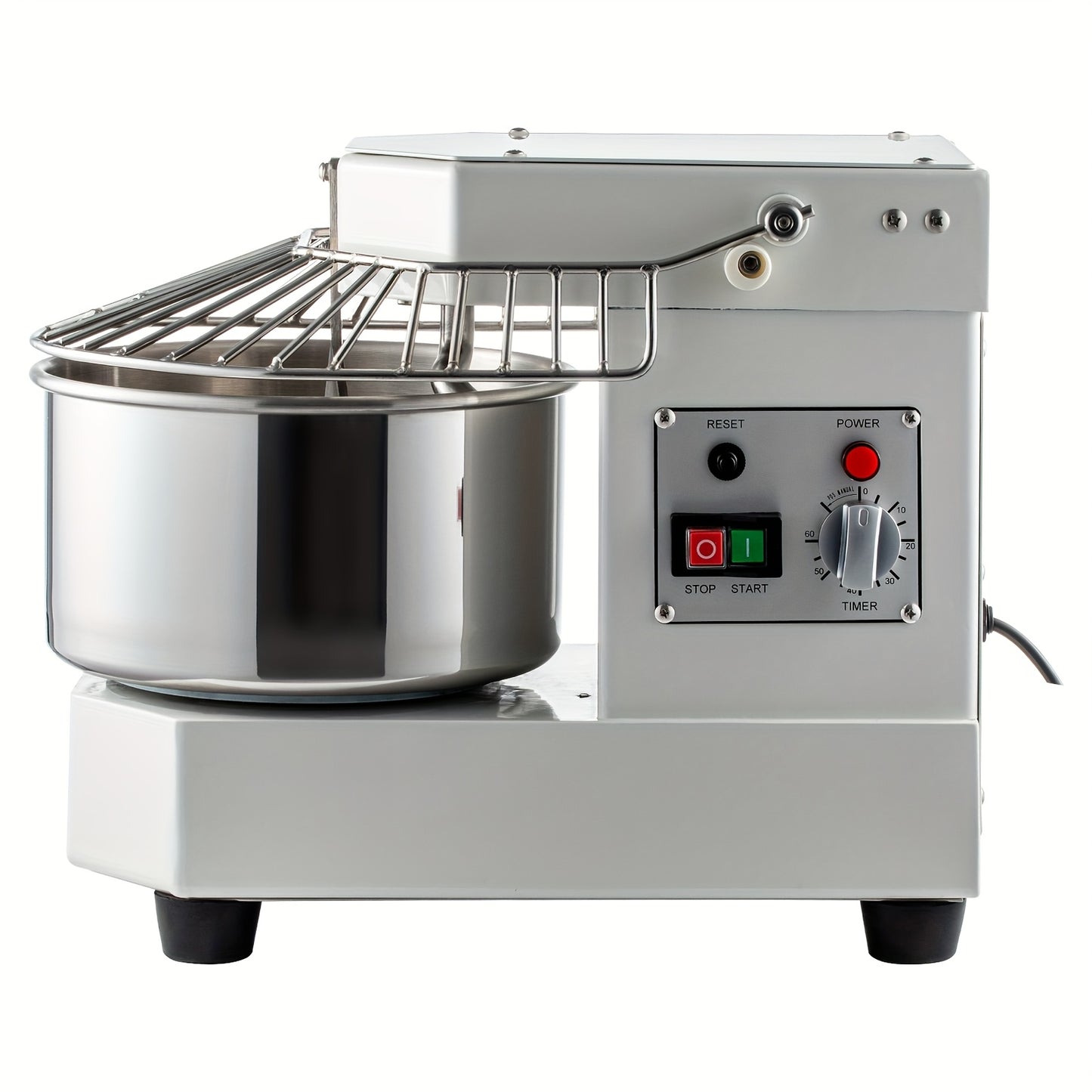 Happybuy 8.5Qt Commercial Food Mixer, 450W Dual Rotating Dough Kneader, Stainless Steel Bowl, Security Shield, Timer, Baking Equipment for Restaurant Pizzeria