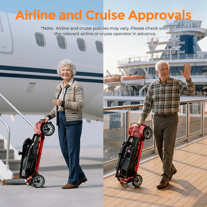 Foldable 4-Wheel Mobility Scooter For Seniors, 270W, 24V 10AH Battery (Single/Double Options), Adjustable Seat & Handlebars, Basket, 8" Tires, 256lbs Capacity, 28.9 KG, Leisurely Rides, Great Gift For Valentine'S Day