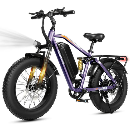 ESKUTE M300F Electric Bike for Adults 80Miles, 20.8ah Long Range And Removable Battery, 20x4 Tire Electric Mountain Bike for Men Women
