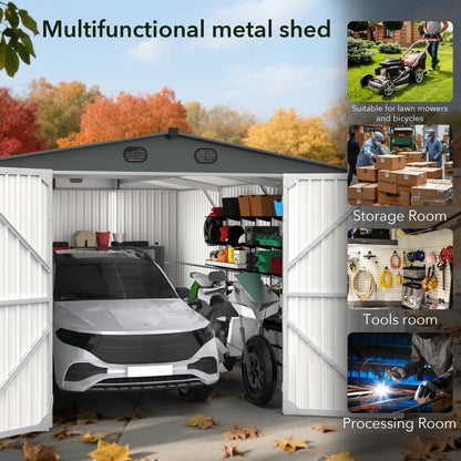 Chery Industrial 23'x22' & 10'x20' & 13'x20' Metal Garage Sheds with Side Door, Double Doors Galvanized Steel Storage Buildings