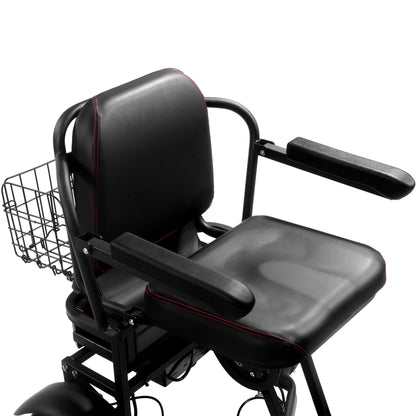 MotoTec Folding Mobility Electric Trike 48v Dual Motor Lithium Black- Speed may vary based on rider weight and riding conditions