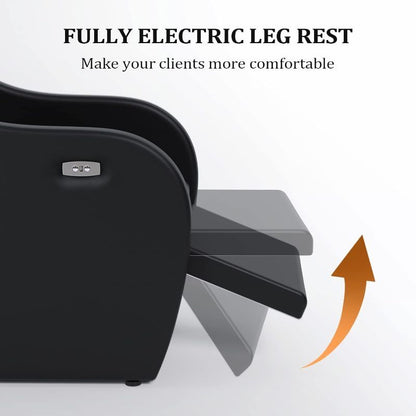 OmySalon Shampoo Sink for Salon, Hair Wash Chair with White Porcelain Shampoo Bowl, Electric Shampoo Station Backwash Barber Chair, Beauty Spa Massage Hairdressing Equipment