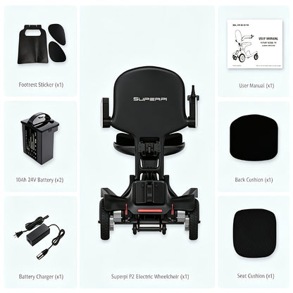 Full Carbon Fiber Smart Electric Wheelchair & Senior Mobility Scooter, 4-Wheel Travel Scooter with 20AH Lithium Battery, 30 Miles Driving Range, Tool-Free Setup, Lightweight Foldable for Easy Storage In Car Trunk