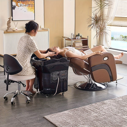 Equipment for Head Spa, Featuring a 360° Cycle Rinse, a Large 15.85gal Water Tank, a Shampoo Basin for Water Therapy, And Light Therapy Along with Fumigation for Hair Relaxation