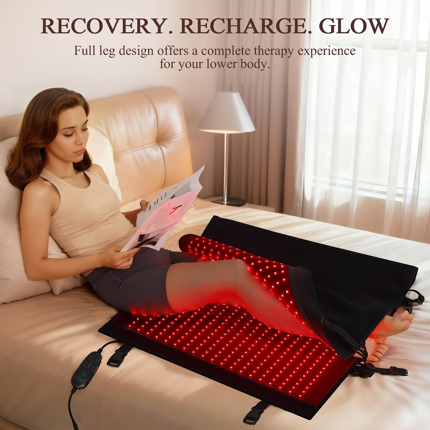 Red Light Blanket for Legs: All-in-One Pain Relief Relax Mat for Full Feet Legs Knee with 660nm 850nm Infrared Light At Home - 1140pcs LEDs
