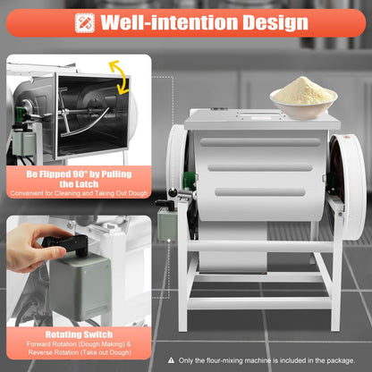 110V Commercial Dough Mixer, Electric Stand Heavy Duty Pizza Dough Mixer Flour Mixer, Max Mixed Dough 33.07LB/ 30QT, for Homes, Restaurants and Other Places
