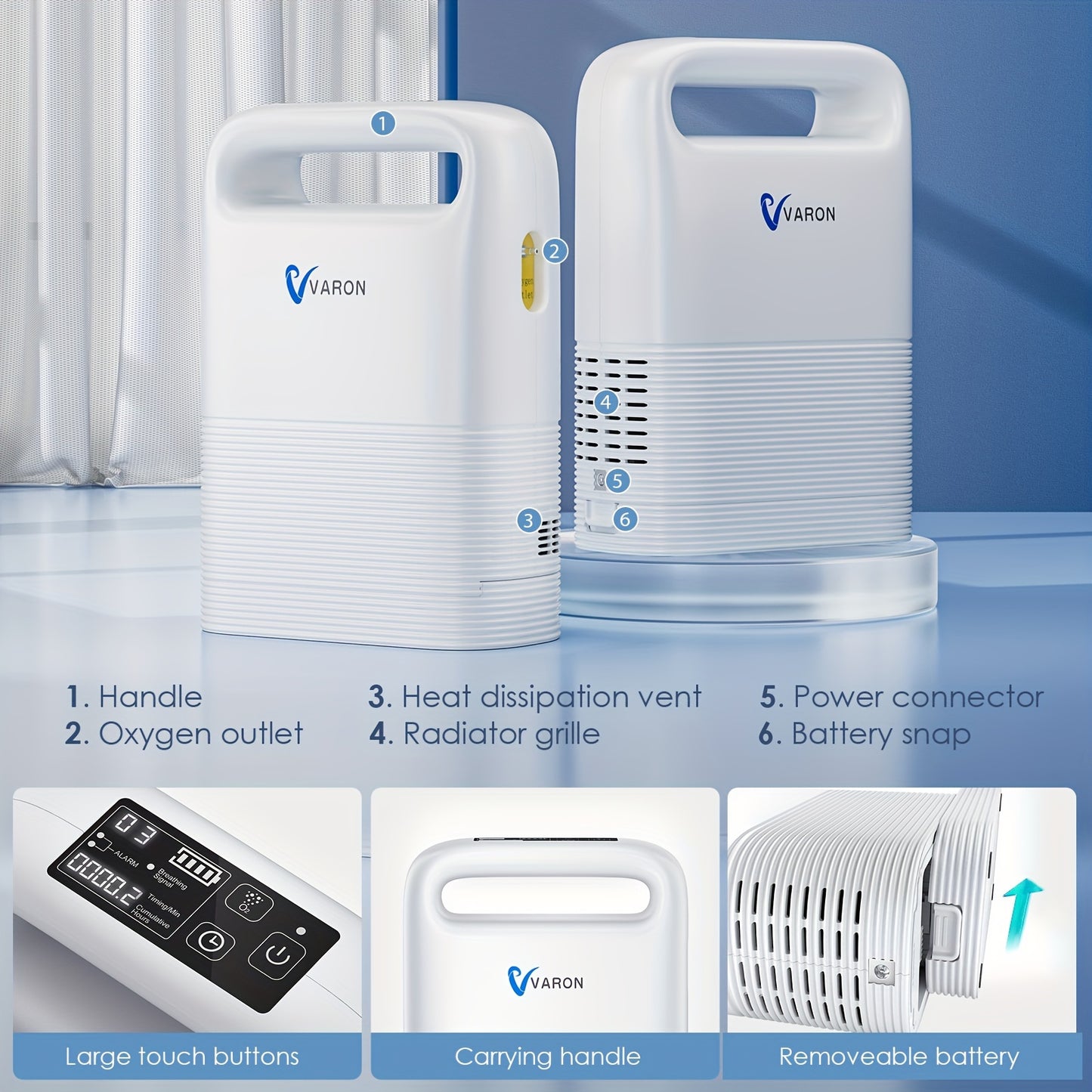 Pulse Flow Portable Oxygen Generator&Oxygen Concentrator/w Accessories (1-5 Settings) for Home And Travel Use