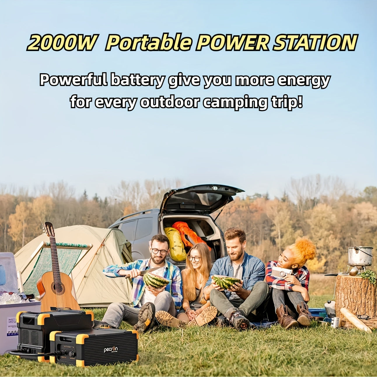 PECRON E2000LFP 1920Wh/2000W Portable Power Station with 5×2000W Outlets, Fast Charging Solar Power Bank, LiFePO4 Battery for Home Bkup & Outdoor Camping Emergency