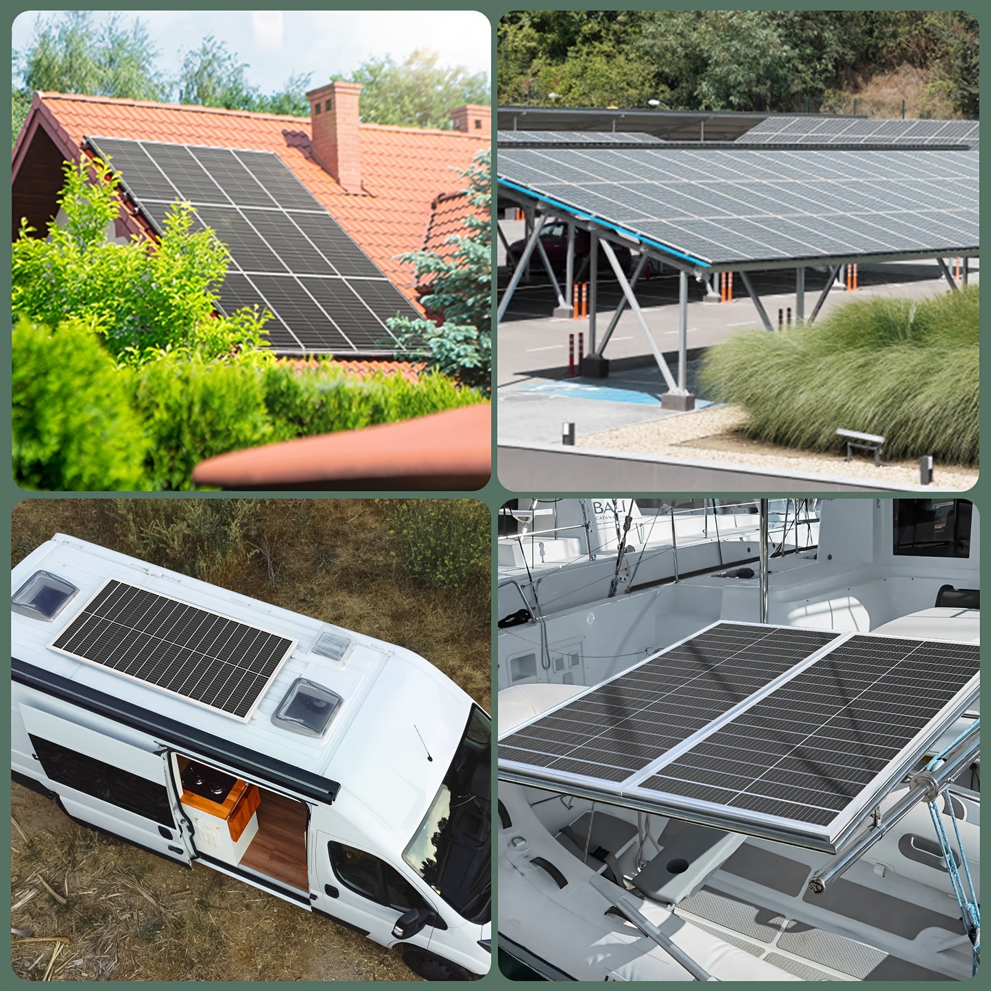 1200W High-efficiency Conversion Monocrystalline Solar Panels, 12pcs Of 100W Solar Panels, 24% High-efficiency Conversion Monocrystalline Technology Solar Panels, Suitable For RVs, Boats, Homes, Rooftops, Camping, Farms, And Other Off-grid Applic