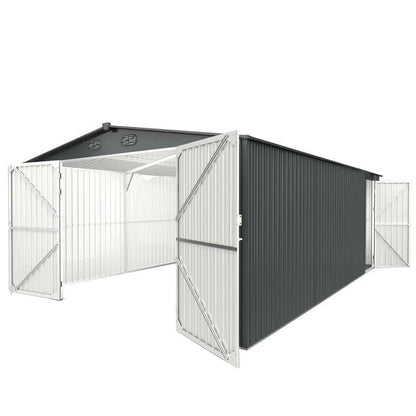 Chery Industrial 23'x22' & 10'x20' & 13'x20' Metal Garage Sheds with Side Door, Double Doors Galvanized Steel Storage Buildings