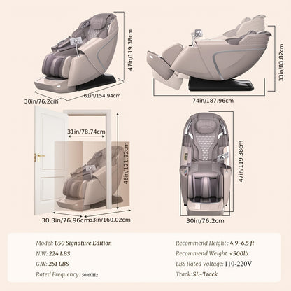 Yitouch 5D Massage Chair, Music Physiotherapy, Yoga Stretch, Zero Gravity Massage Chair, Automatic Calfrest Extension, Calf Kneading-Full Body Relaxation, Massage Chairs Full Body