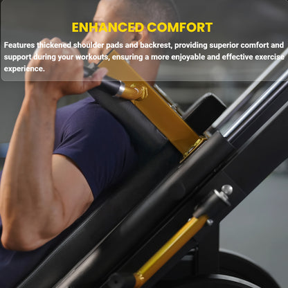 Hack Squat Equipment Featuring an Adjustable ISO Foot Plate And High-Precision Linear Bearings for Home Fitness