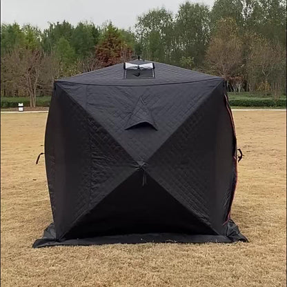 Winter Outdoor Ice Fishing Sauna Tent | Cold-Proof Construction, Thickened Winter Fishing Insulation, Polyester Frame Tent with Zipper Closure
