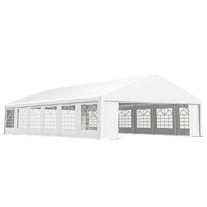 23' X 39' Large Outdoor Carport Canopy Party Tent with Removable Protective Sidewalls& Windows, White